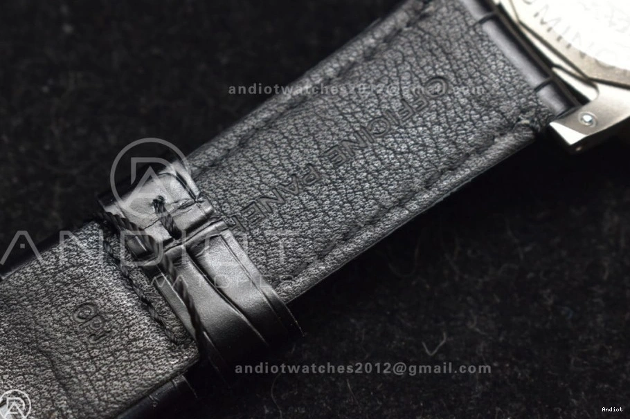 GMT Super Strap W Black VSF Leather P.9011 Dial Clone 42mm Black Best PAM1096 on Titanium Luminor 1:1 Edition 0223